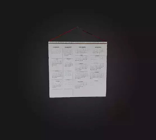 3D model Calendar VR / AR / low-poly