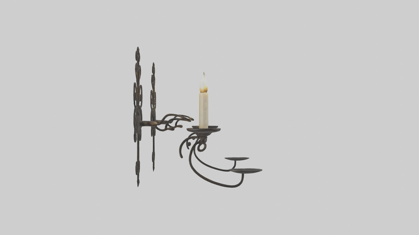 3D model Candle wall sconce model VR / AR / low-poly