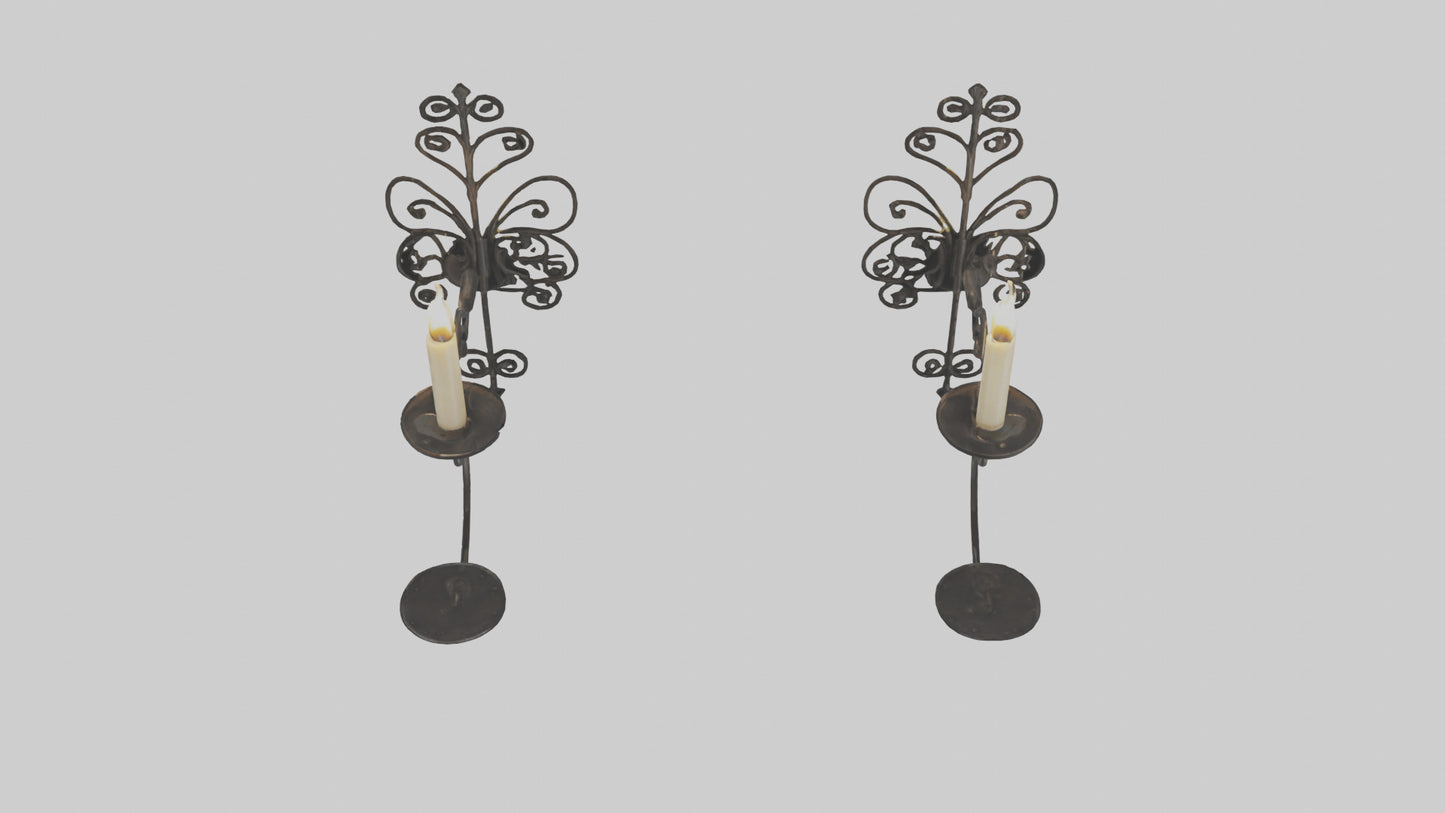 3D model Candle wall sconce model VR / AR / low-poly