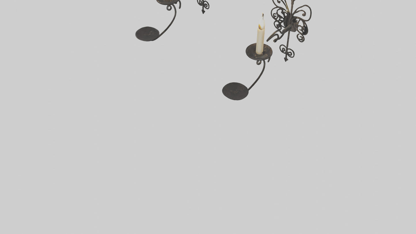 3D model Candle wall sconce model VR / AR / low-poly