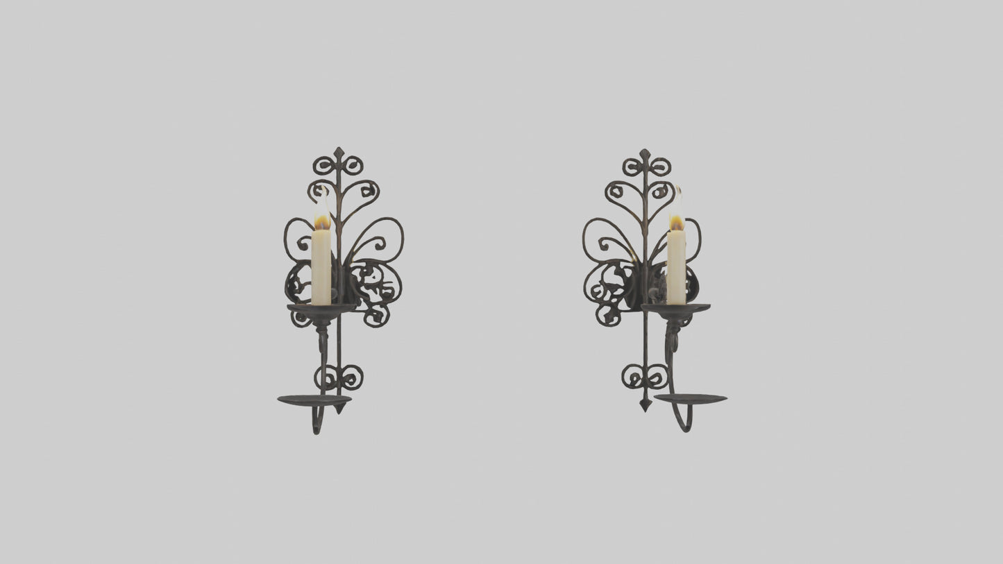 3D model Candle wall sconce model VR / AR / low-poly