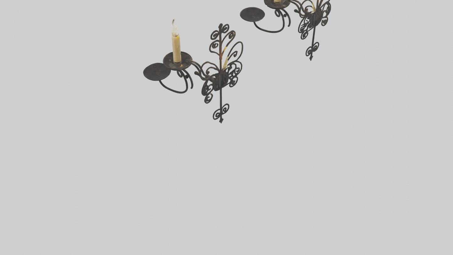 3D model Candle wall sconce model VR / AR / low-poly