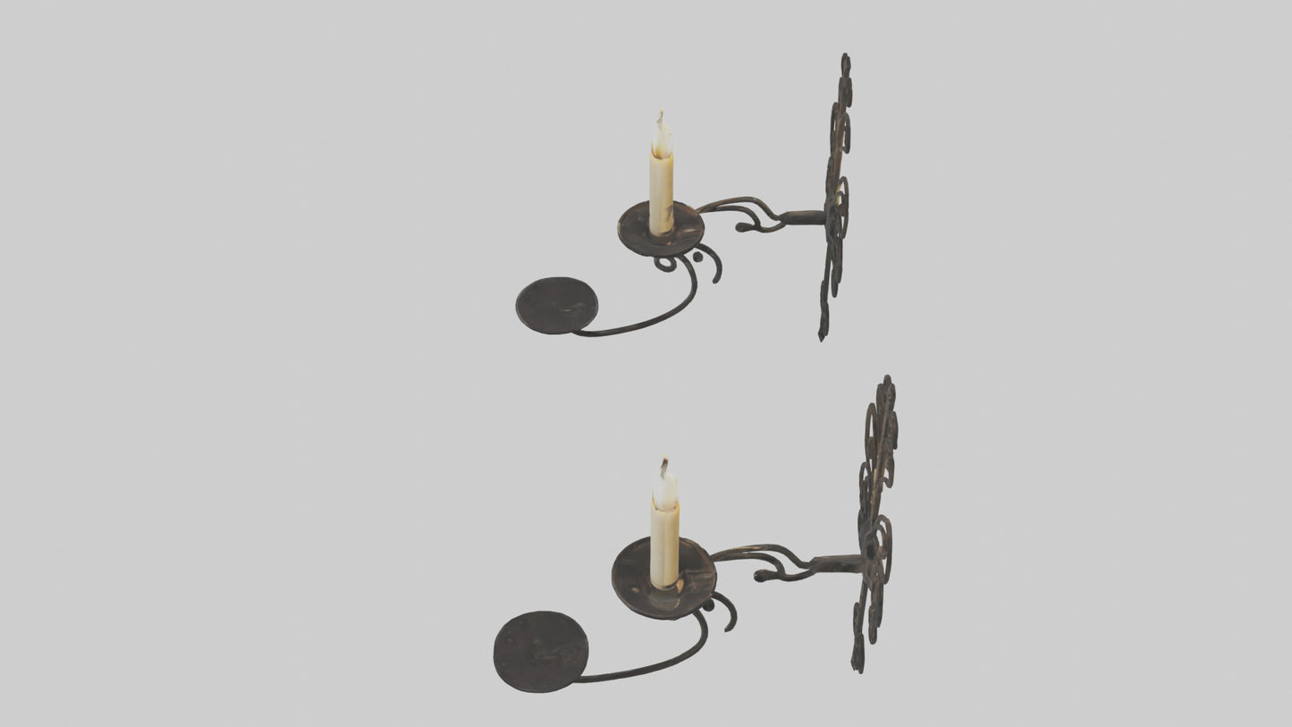 3D model Candle wall sconce model VR / AR / low-poly