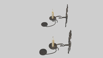 3D model Candle wall sconce model VR / AR / low-poly
