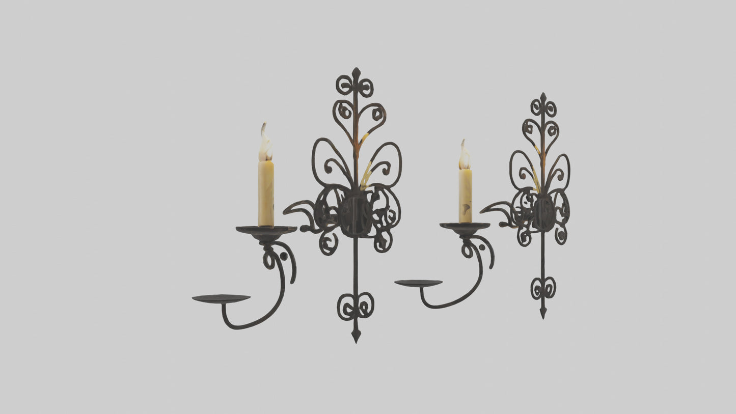 3D model Candle wall sconce model VR / AR / low-poly