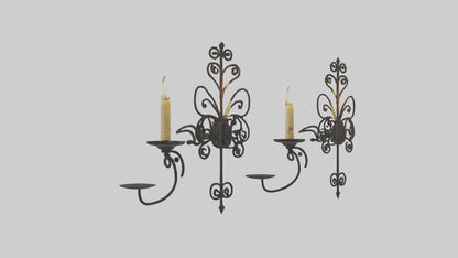 3D model Candle wall sconce model VR / AR / low-poly