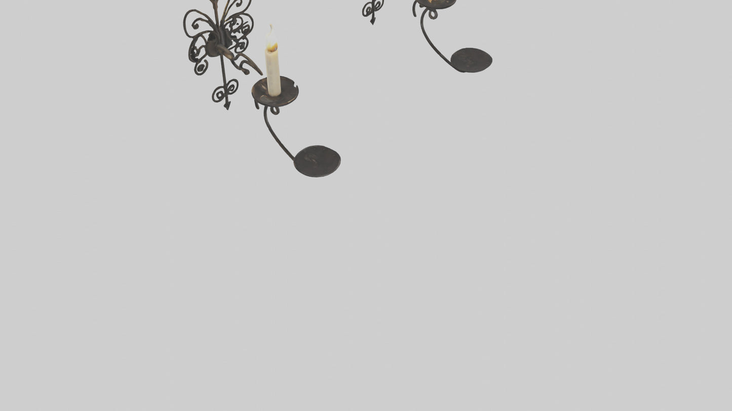 3D model Candle wall sconce model VR / AR / low-poly