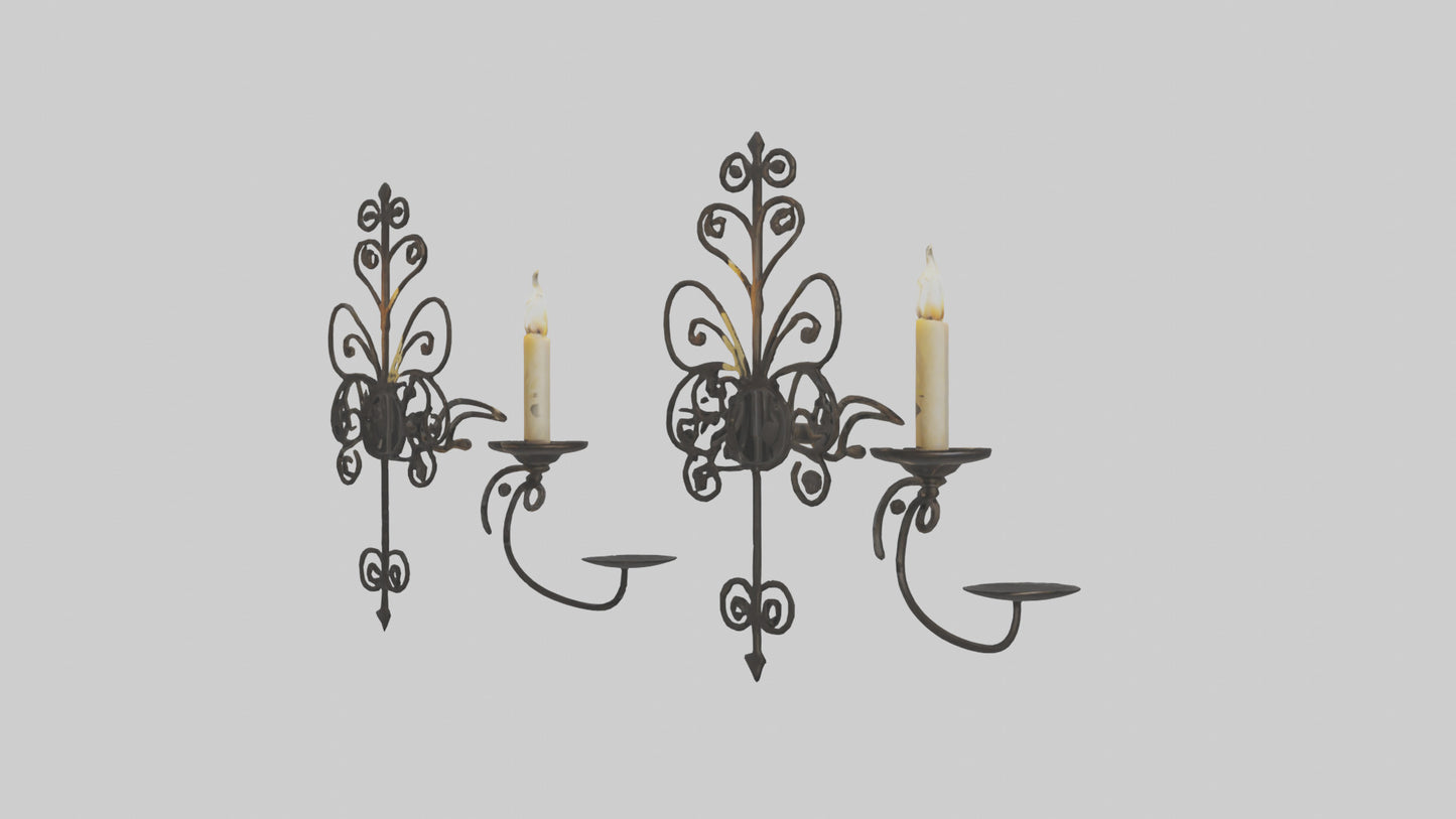 3D model Candle wall sconce model VR / AR / low-poly