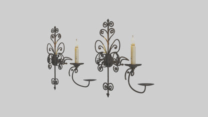 3D model Candle wall sconce model VR / AR / low-poly