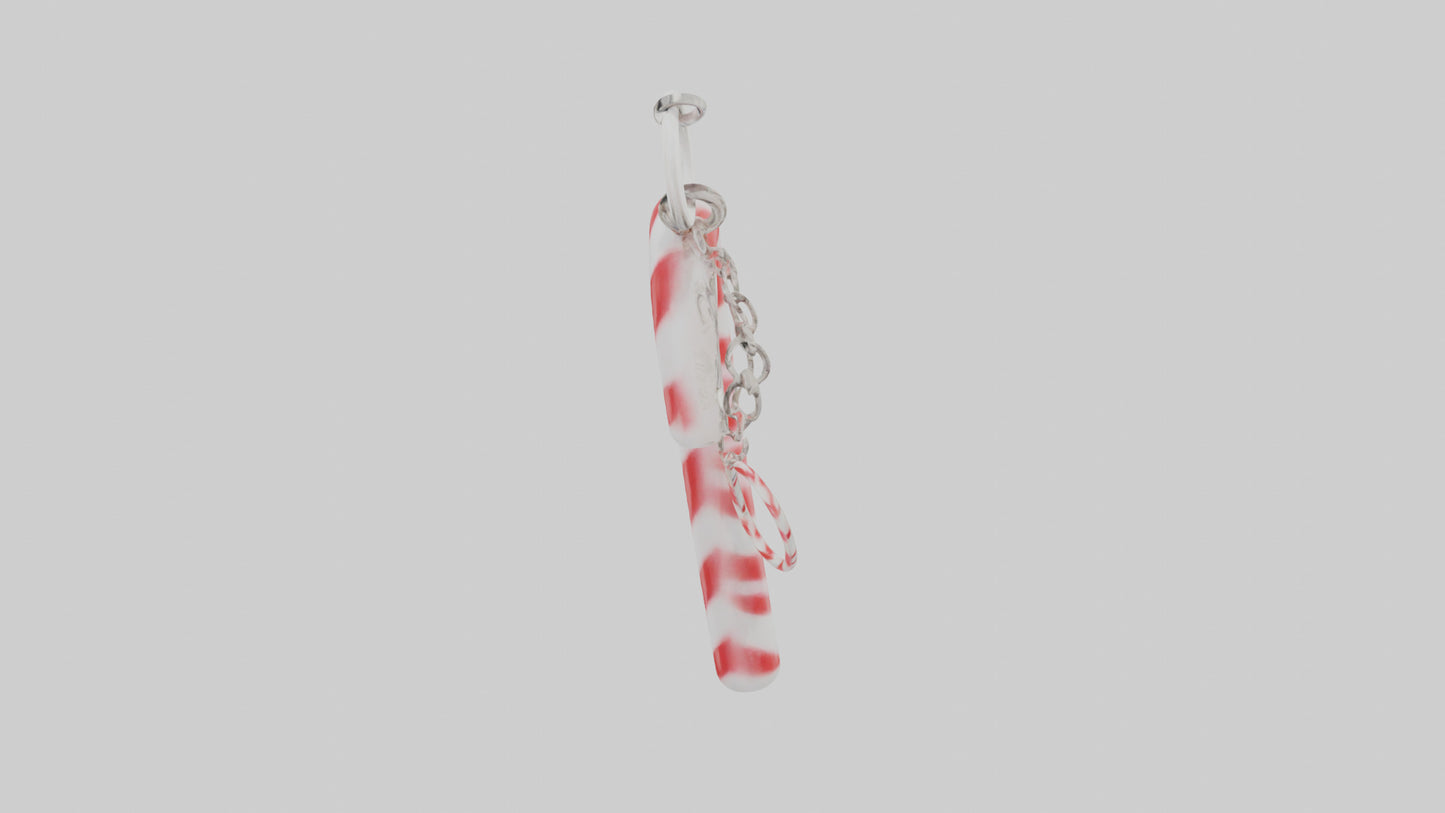 Candy cane keychain model VR / AR / low-poly