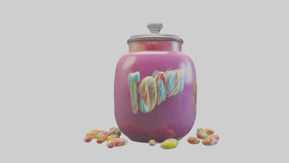 3D model Candy Jar model VR / AR / low-poly