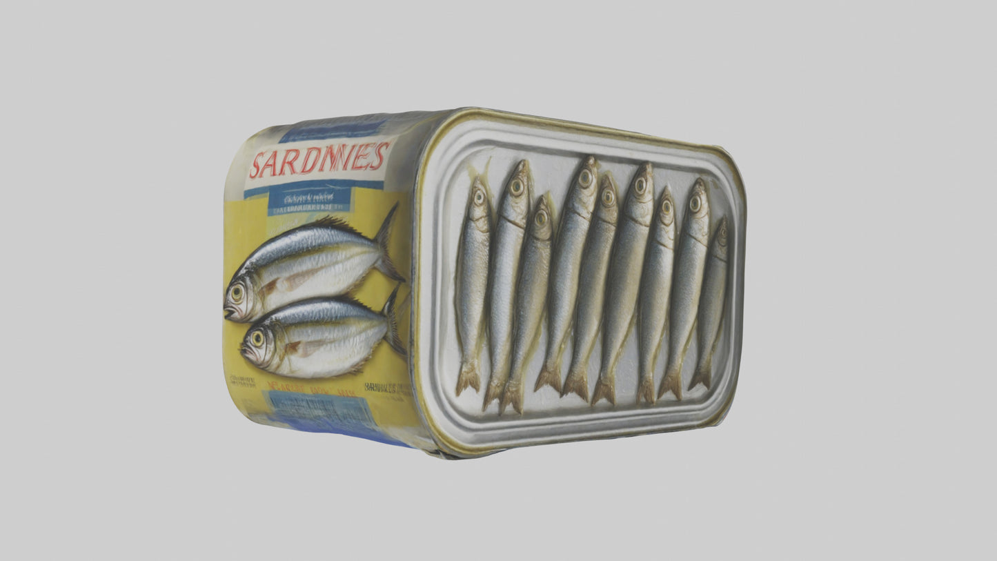 3D model Canned Salmon model VR / AR / low-poly
