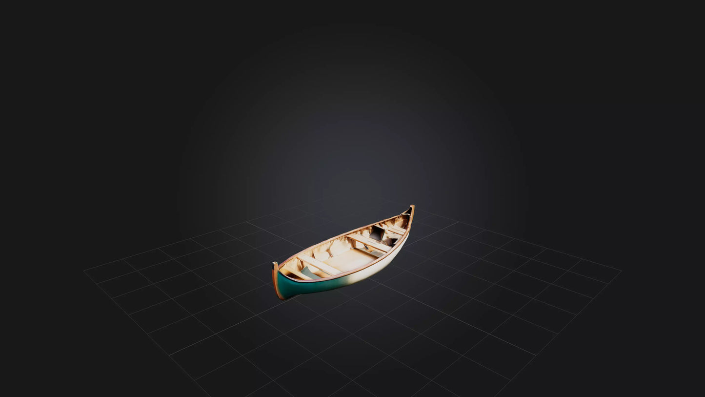 3D model Canoe VR / AR / low-poly