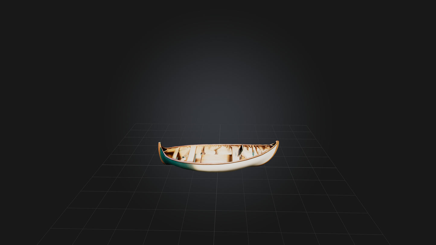 3D model Canoe VR / AR / low-poly