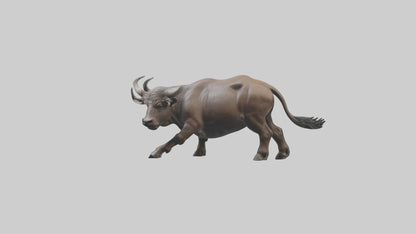 3D model Cape Buffalo charging model VR / AR / low-poly