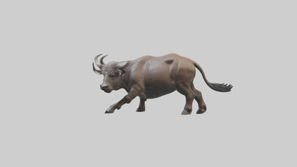 3D model Cape Buffalo charging model VR / AR / low-poly