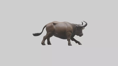 3D model Cape Buffalo charging model VR / AR / low-poly