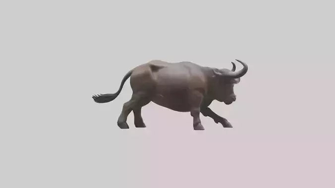 3D model Cape Buffalo charging model VR / AR / low-poly