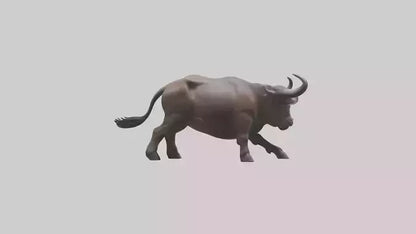 3D model Cape Buffalo charging model VR / AR / low-poly