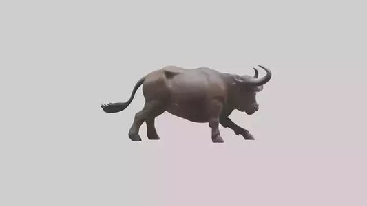 3D model Cape Buffalo charging model VR / AR / low-poly