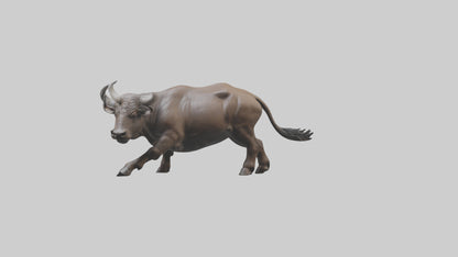 3D model Cape Buffalo charging model VR / AR / low-poly