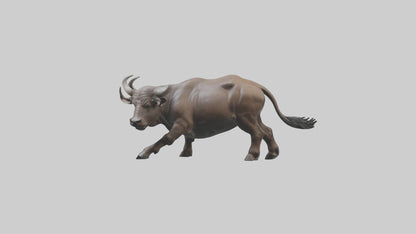 3D model Cape Buffalo charging model VR / AR / low-poly