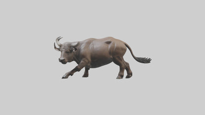 3D model Cape Buffalo charging model VR / AR / low-poly
