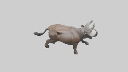 3D model Cape Buffalo charging model VR / AR / low-poly