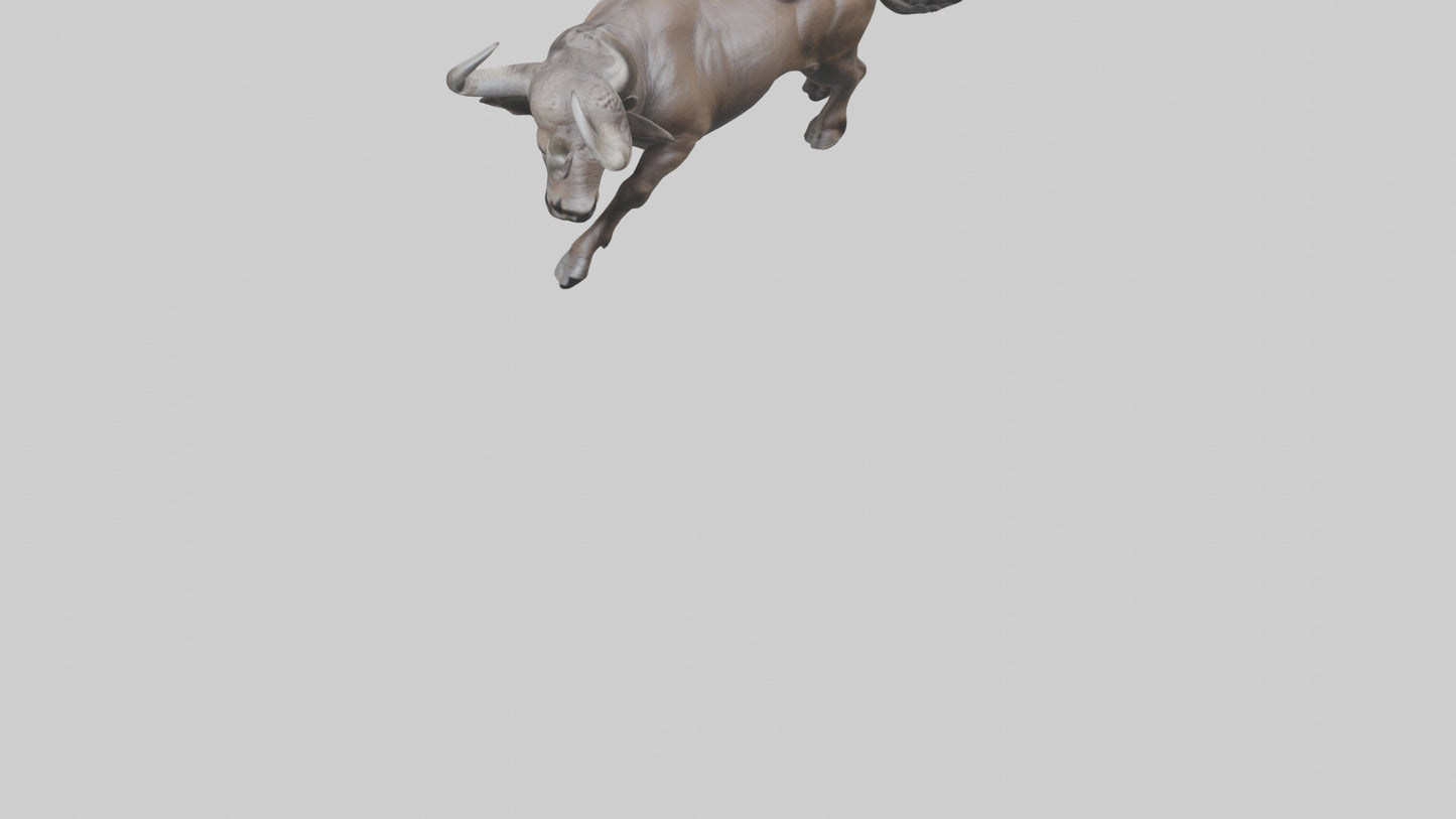 3D model Cape Buffalo charging model VR / AR / low-poly