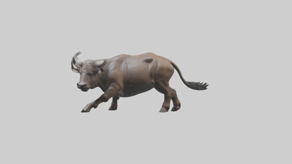 3D model Cape Buffalo charging model VR / AR / low-poly