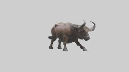 3D model Cape Buffalo charging model VR / AR / low-poly