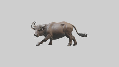 3D model Cape Buffalo charging model VR / AR / low-poly
