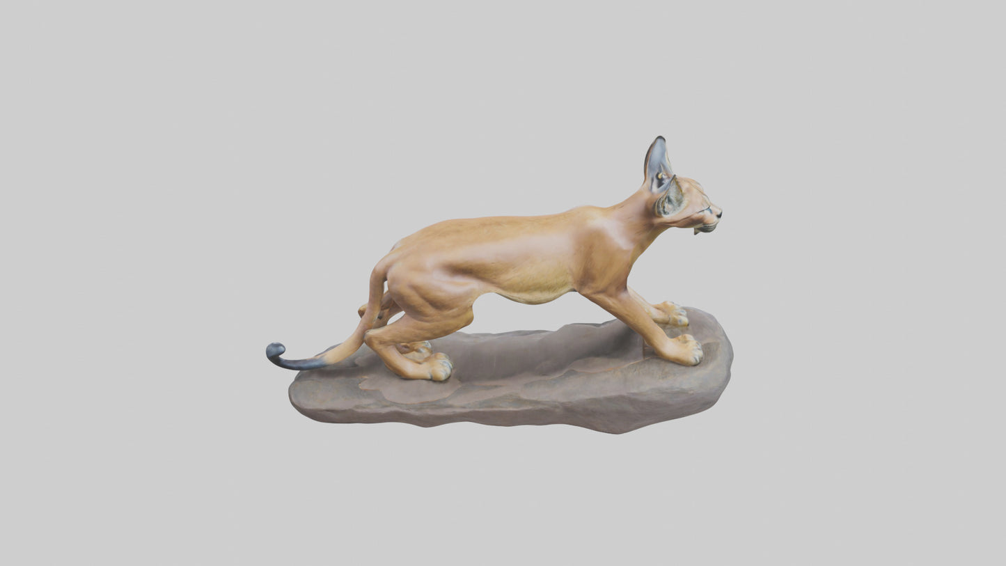 Caracal statue model VR / AR / low-poly