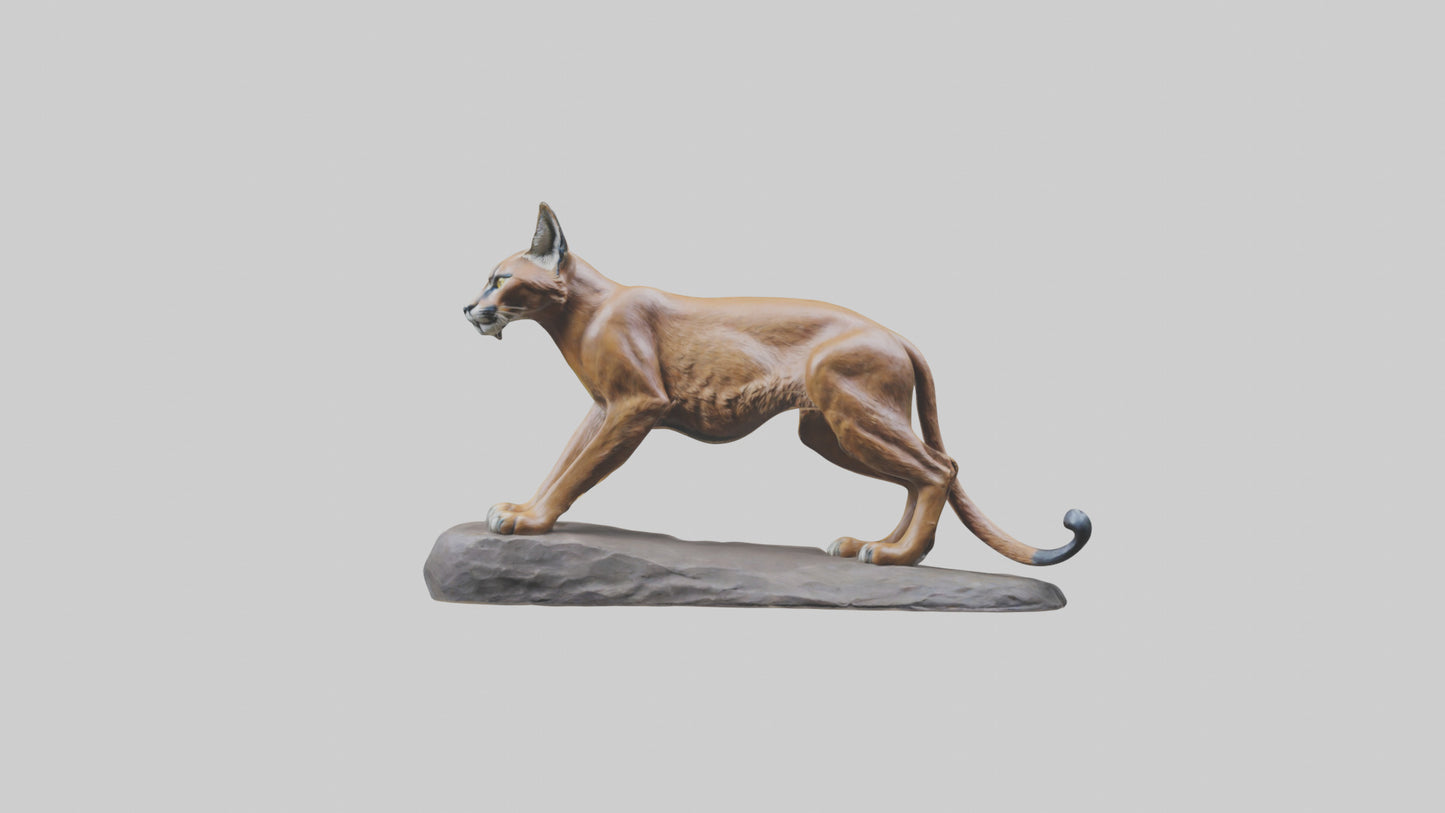 Caracal statue model VR / AR / low-poly