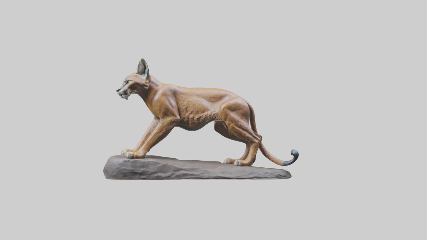 Caracal statue model VR / AR / low-poly