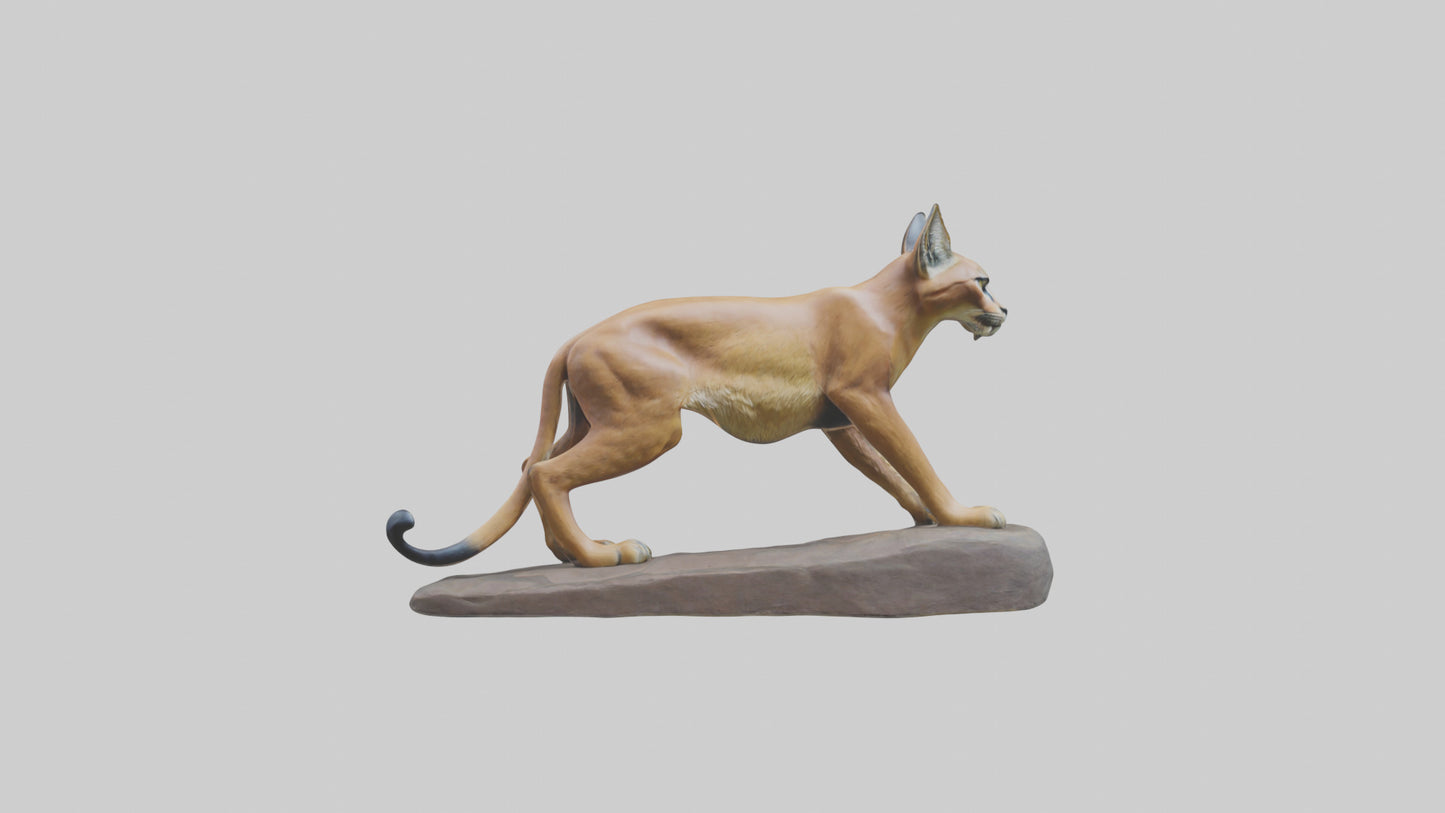 Caracal statue model VR / AR / low-poly