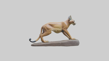 Caracal statue model VR / AR / low-poly