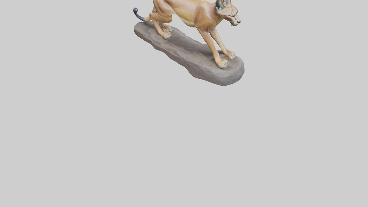 Caracal statue model VR / AR / low-poly