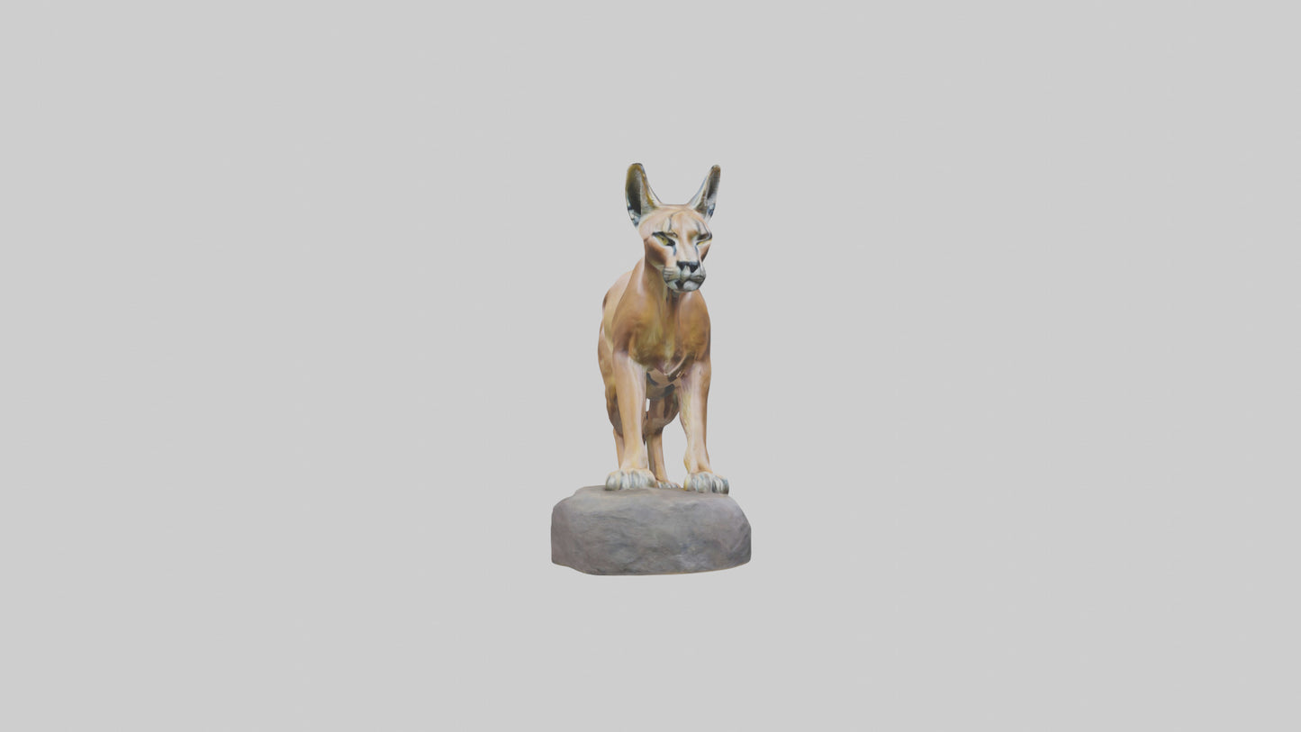 Caracal statue model VR / AR / low-poly