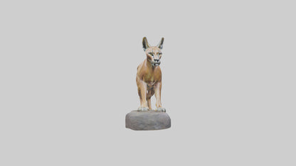 Caracal statue model VR / AR / low-poly