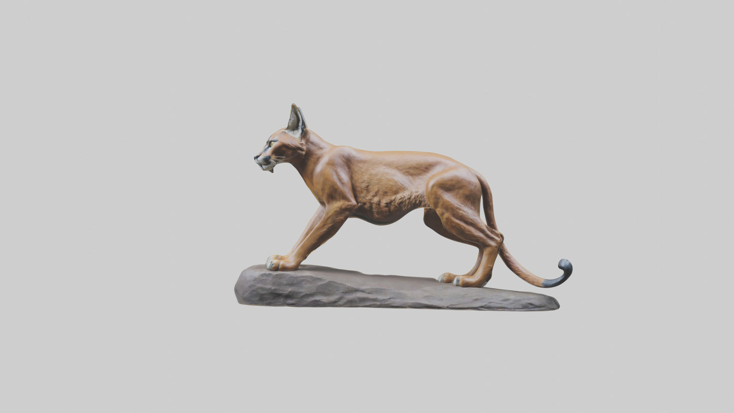 Caracal statue model VR / AR / low-poly