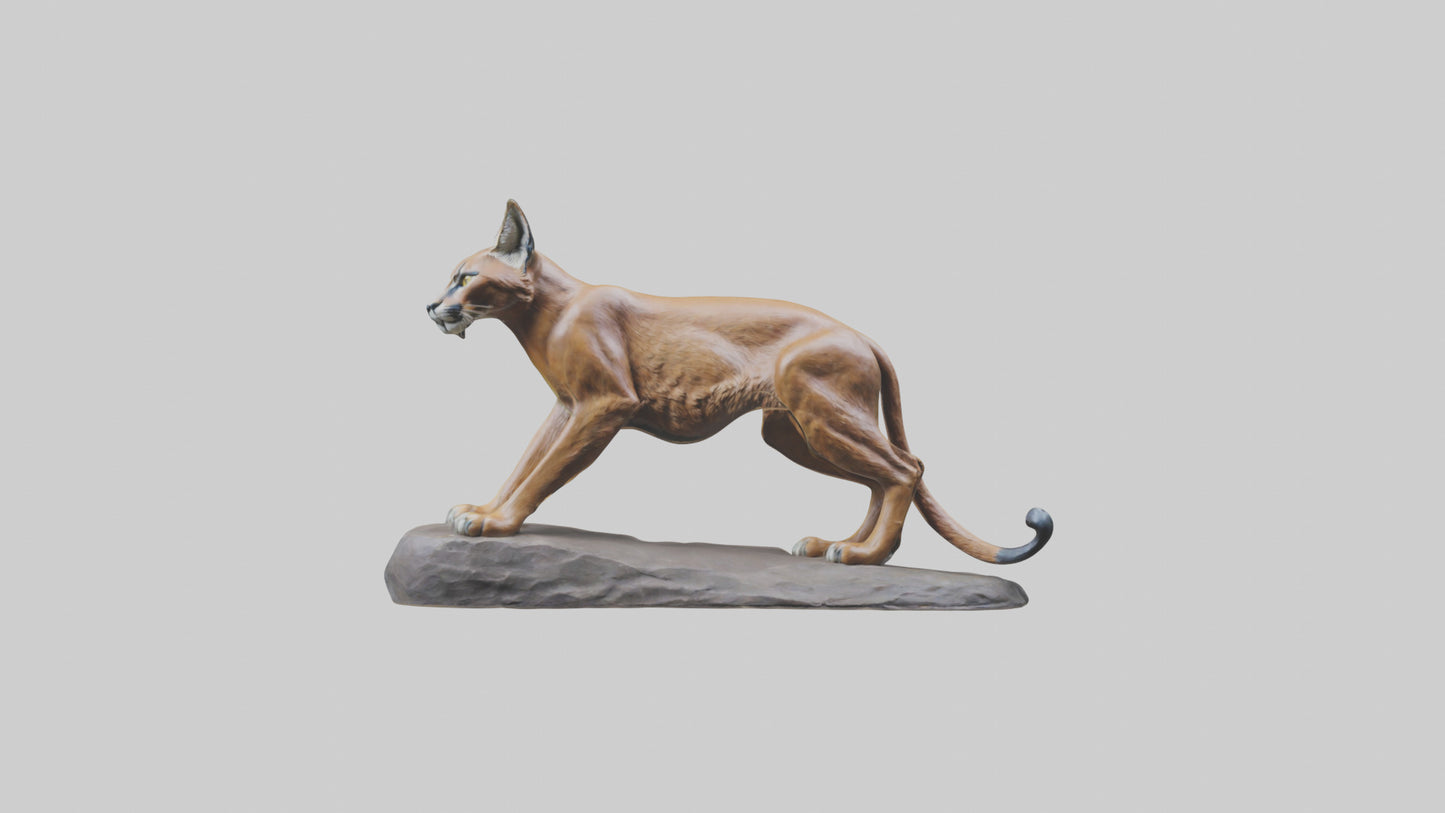 Caracal statue model VR / AR / low-poly