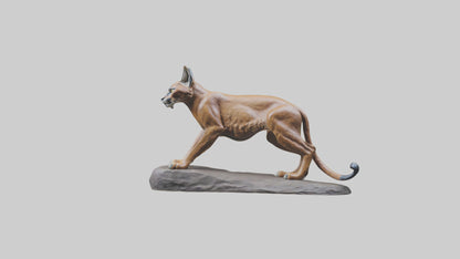 Caracal statue model VR / AR / low-poly