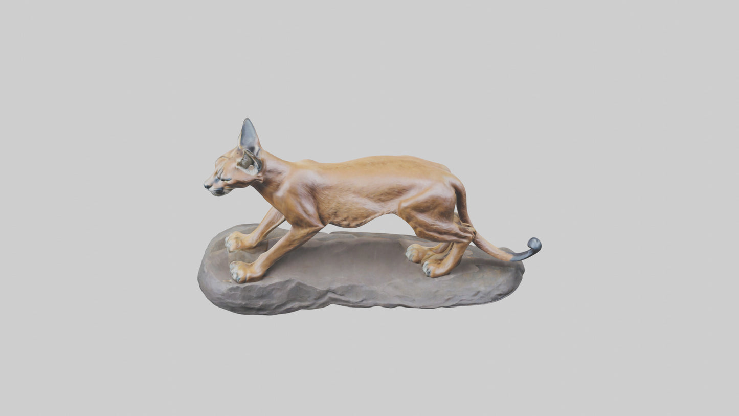 Caracal statue model VR / AR / low-poly