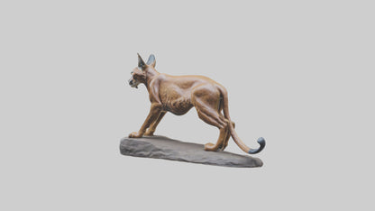 Caracal statue model VR / AR / low-poly