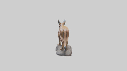 Caracal statue model VR / AR / low-poly