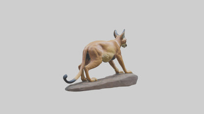 Caracal statue model VR / AR / low-poly