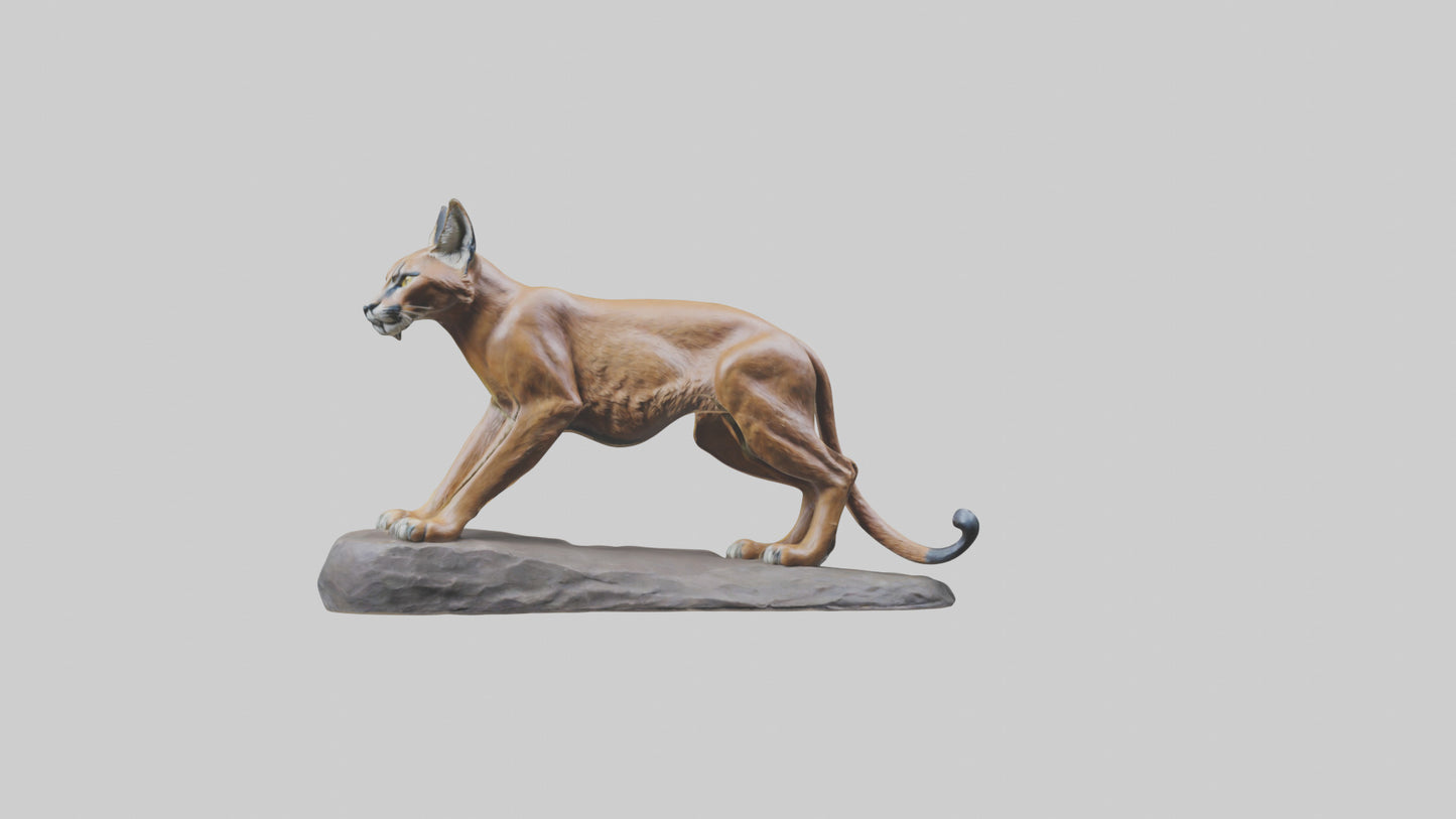Caracal statue model VR / AR / low-poly