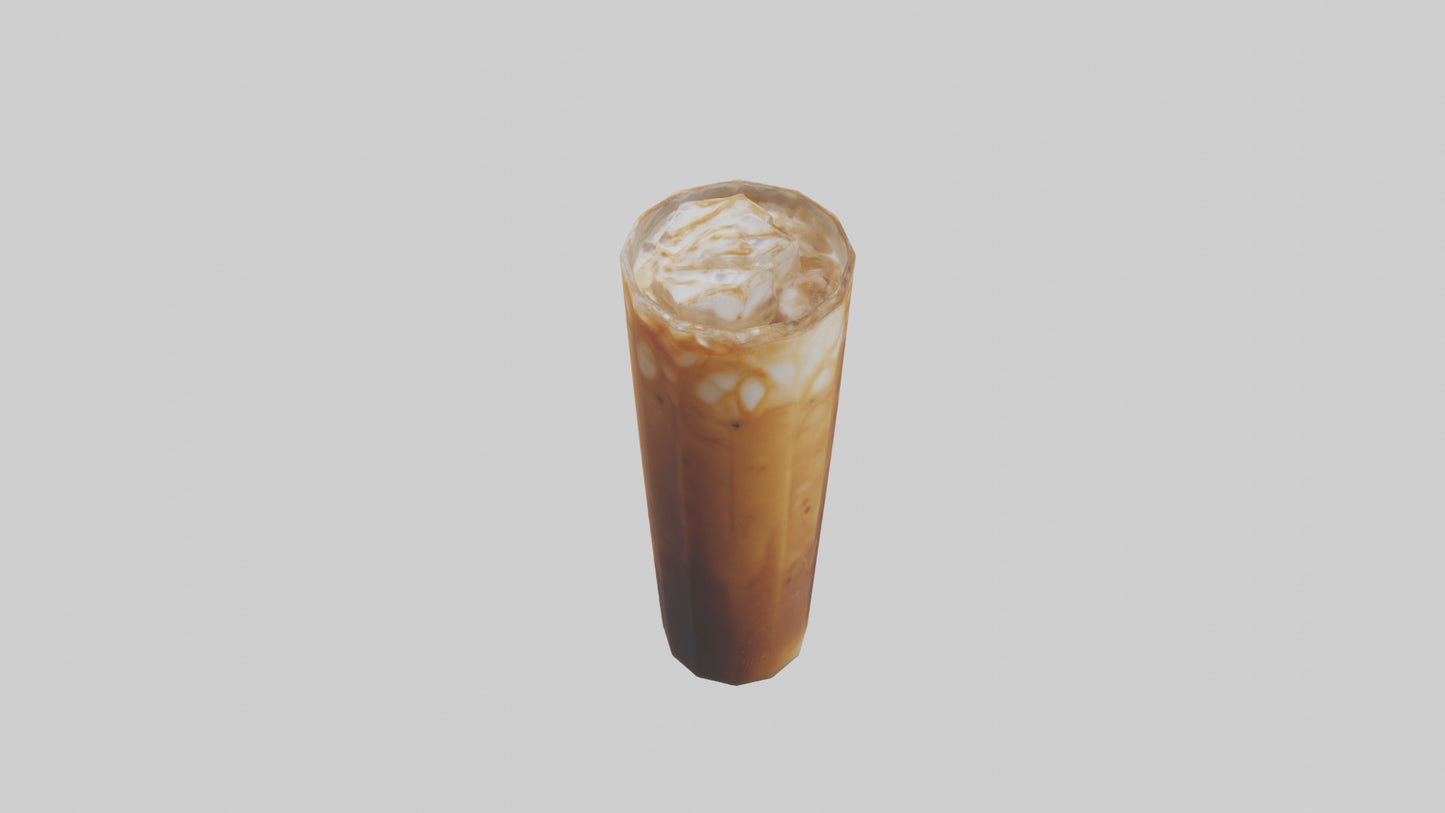 3D model Caramel iced coffee model VR / AR / low-poly