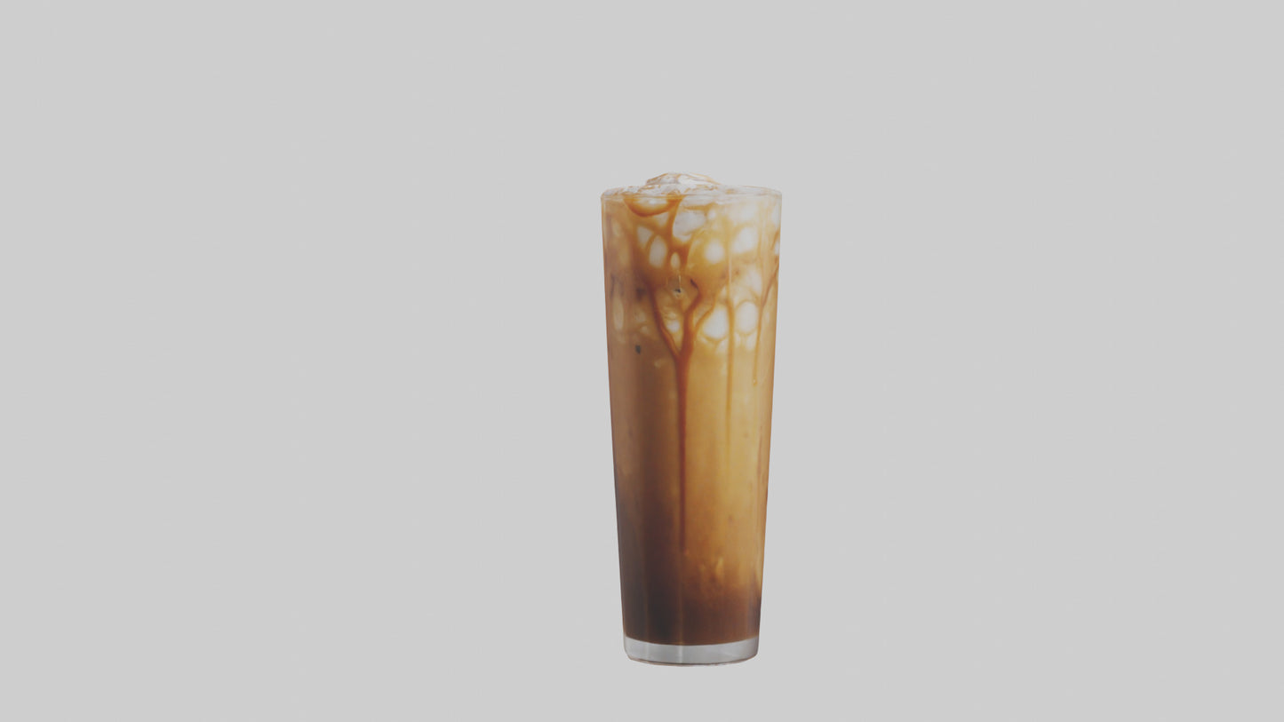 3D model Caramel iced coffee model VR / AR / low-poly